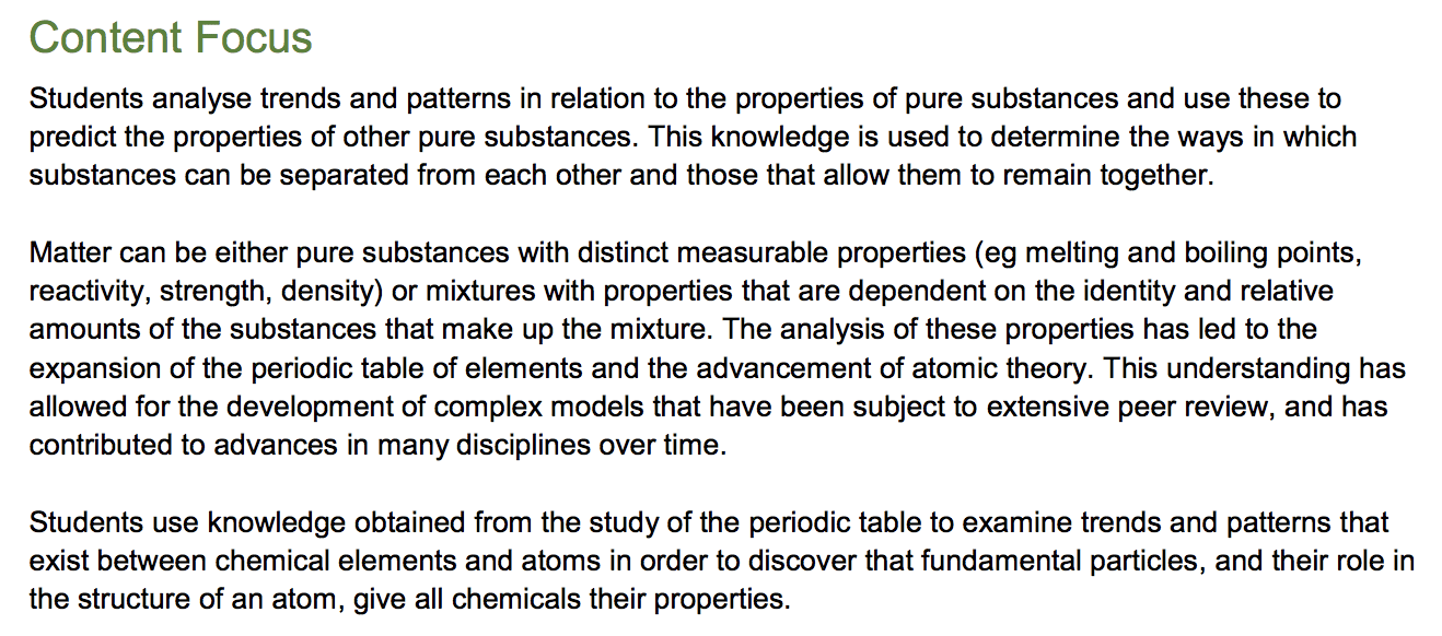 properties and structure of matter - Content Focus