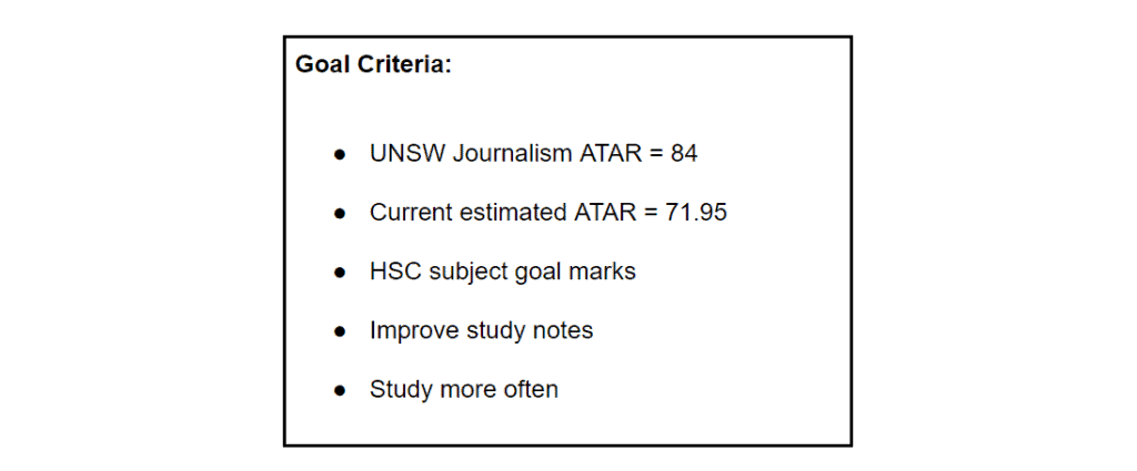 Goal Criteria