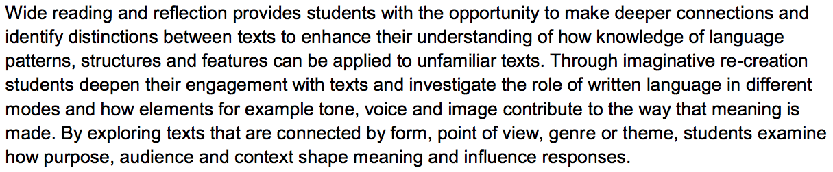 Year 11 English Common Module: Reading to Write