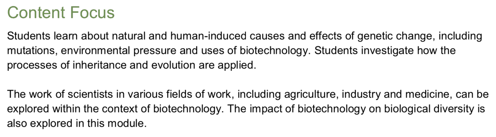 hsc biology module 6 genetic change