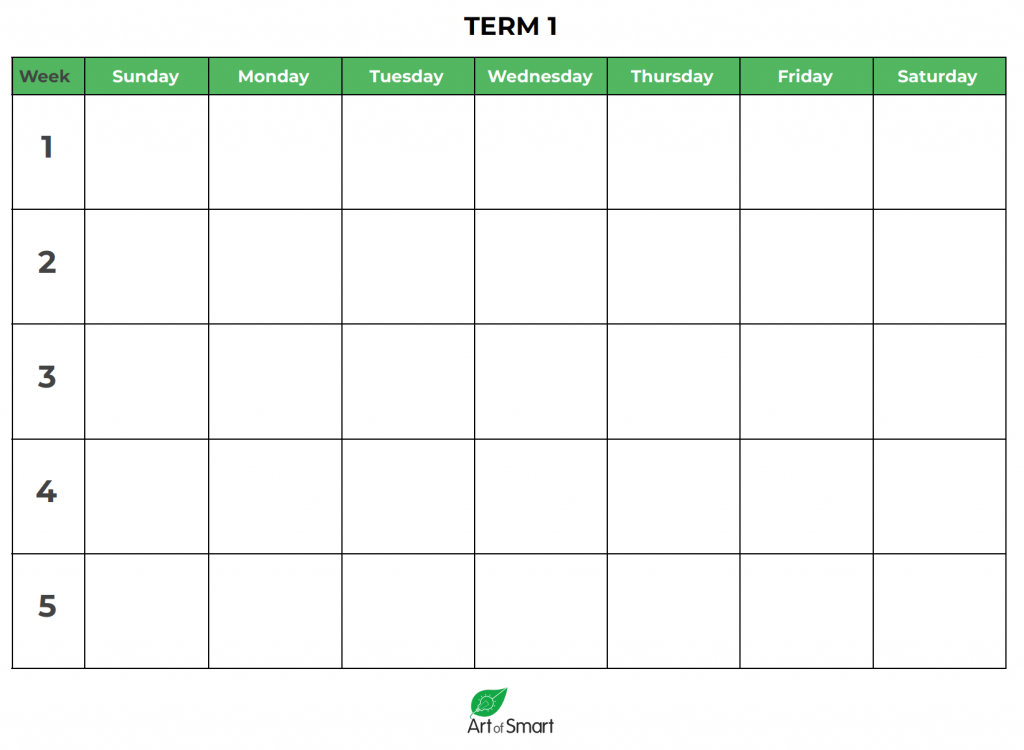 11年级日历计划表
