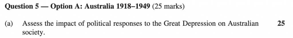 2019 HSC Modern History Question