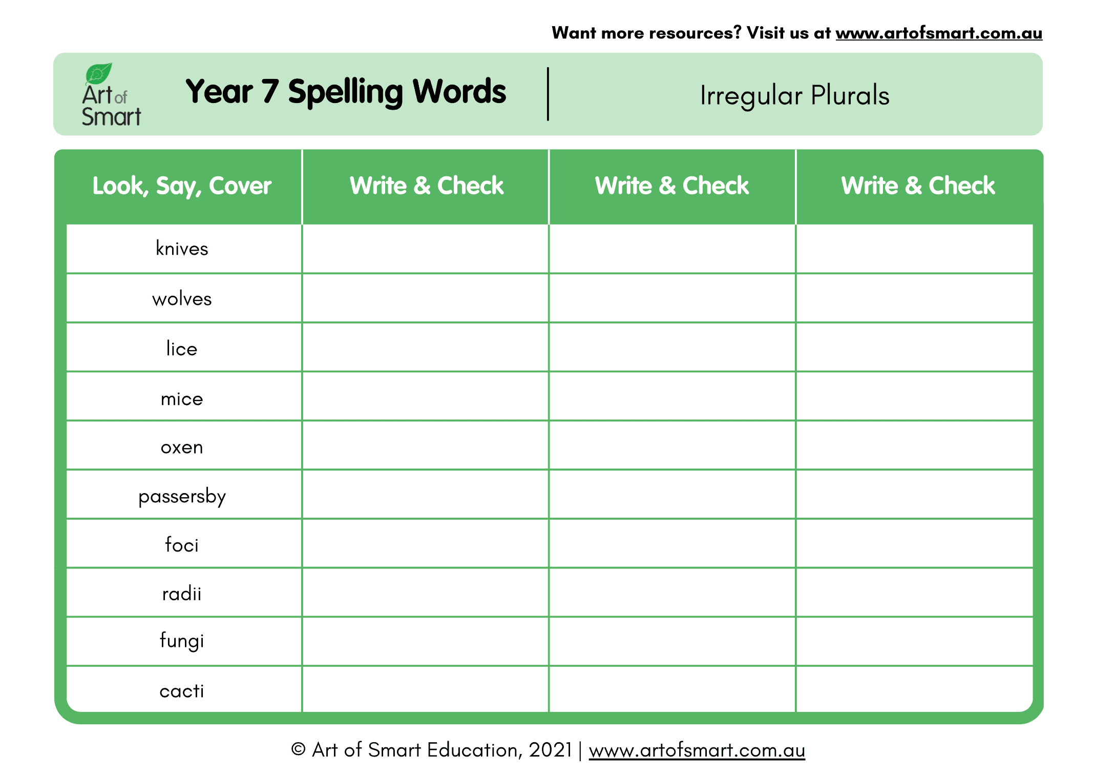 7年级拼写单词澳大利亚 - 预览