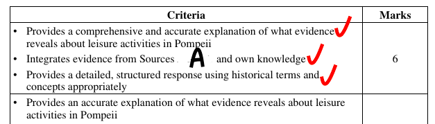 HSC古代历史简短答案标记标准