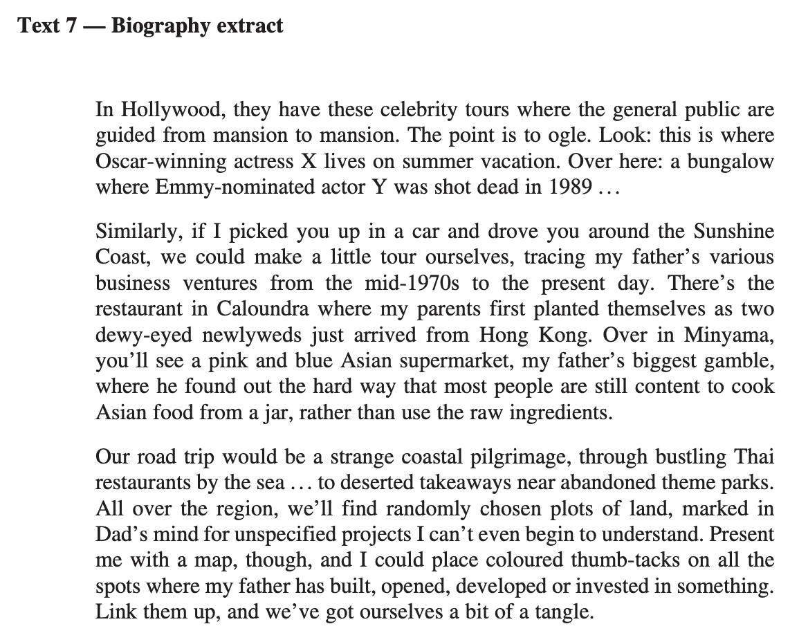 HSC English Unseen Texts