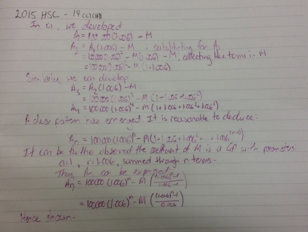 HSC高级数学example of notes