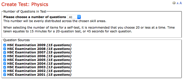 multiple choice the night before hsc physics exam