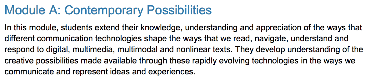 Year 11 Standard English Module A