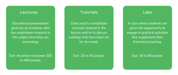 新南威尔士大学理科学士-班级结构
