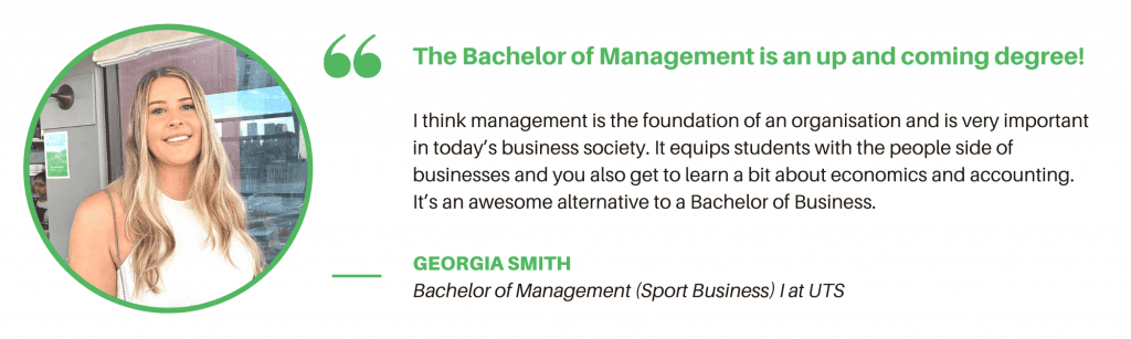 Bachelor of Management UTS - Student Quote