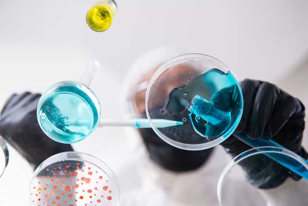 Young chemist working in the lab